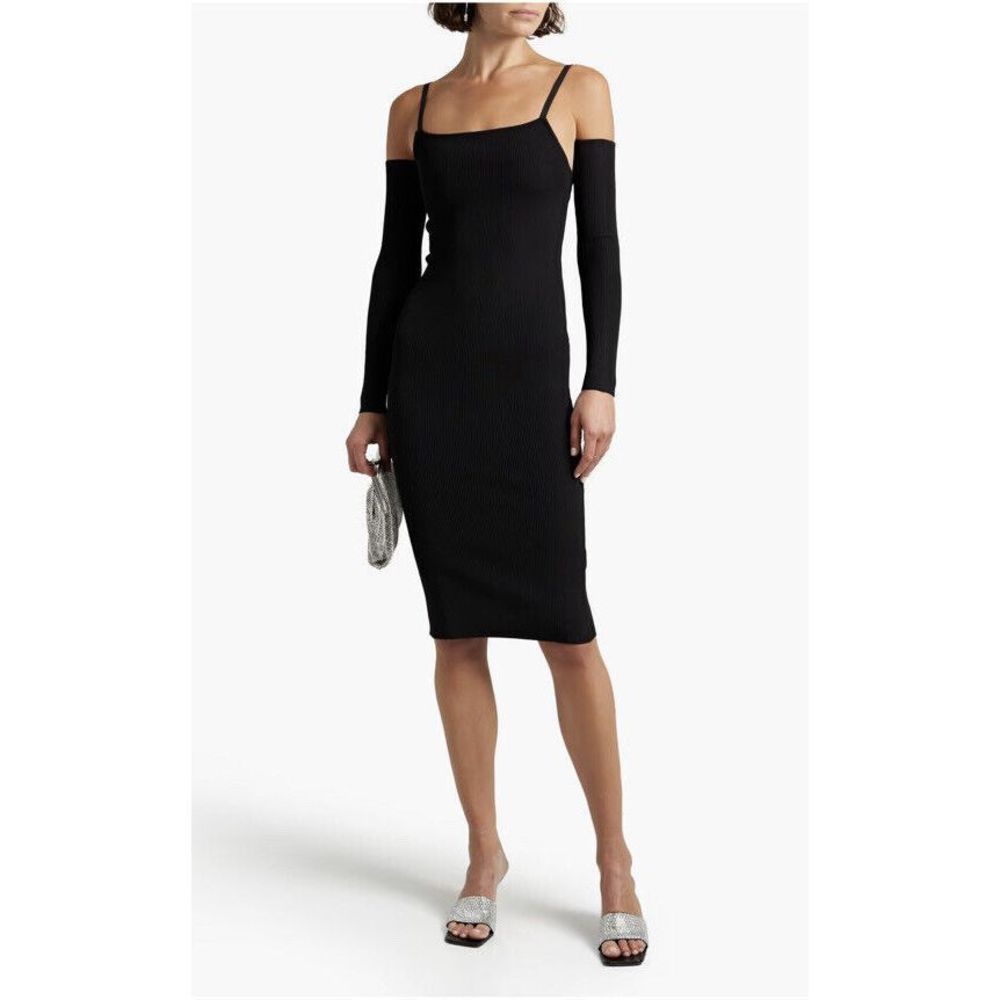 Alice & Olivia Black Off-Shoulder Dress